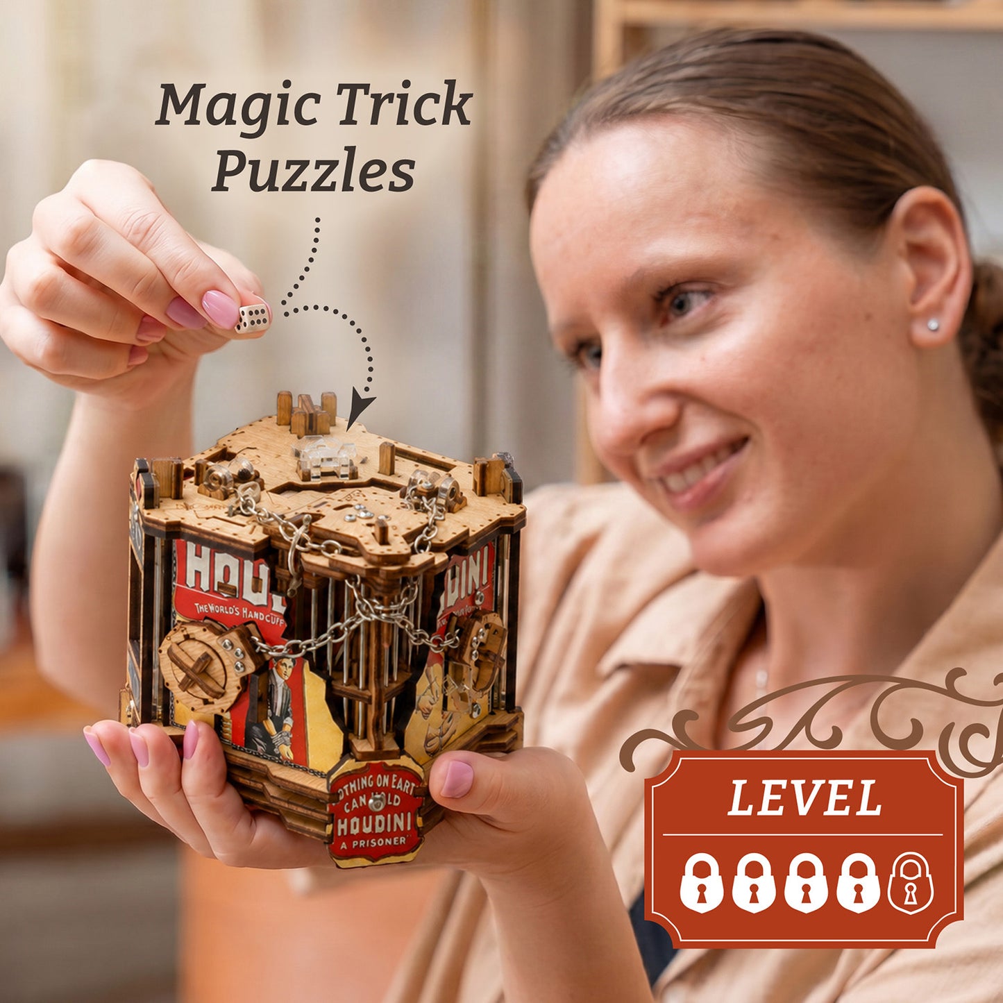 Cluebox - Houdini's Magic Escape - Brain Teaser Puzzle Box