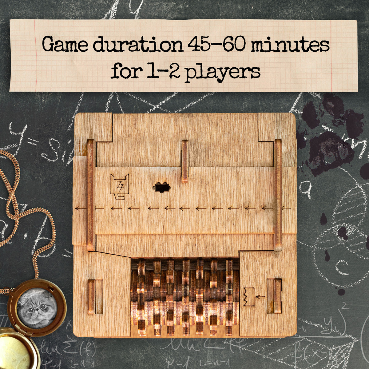 Schrödinger's Cat Cluebox – 3D Wooden Escape Room Box | iDventure