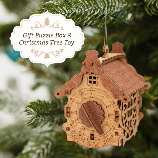 "Happy New Year" Puzzle Box - Wooden kit