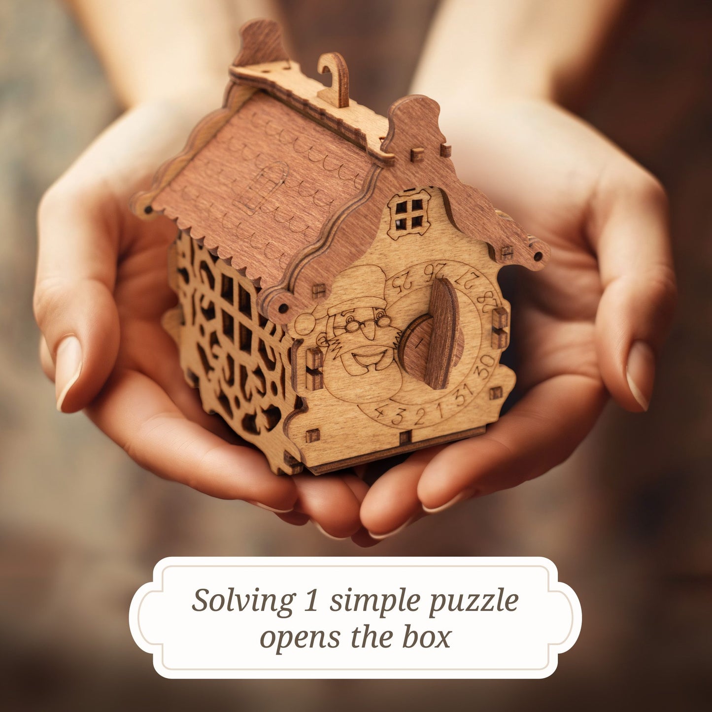 "Happy New Year" Puzzle Box - Wooden kit