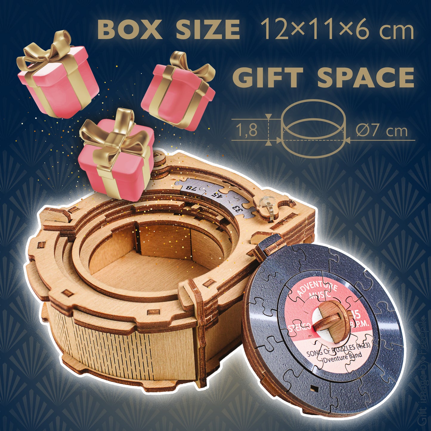 Record Player - Gift Puzzle Money Box