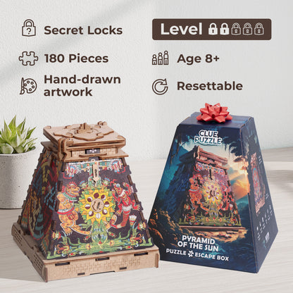 Cluepuzzle Pyramid of the Sun - Jigsaw puzzle box